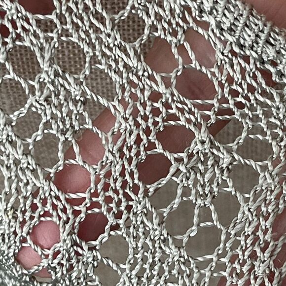 Rabbit Rabbit Rabbit Light Silvery Sage Open-Knit Cropped Sweater NWOT VTG - Picture 3 of 9